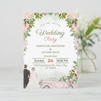 Invitation Save The Date Elegant Calligraphy Wedding