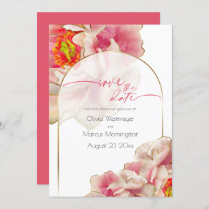Invitation Save the date   Invitatiatio Rose de corail exotiq