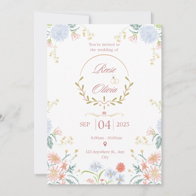 Invitation Save The Date Modern Minimal Wedding Design (Devant)