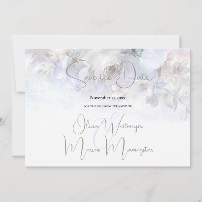 Invitation Save the Date | Pastel Peonies Floral  (Devant)