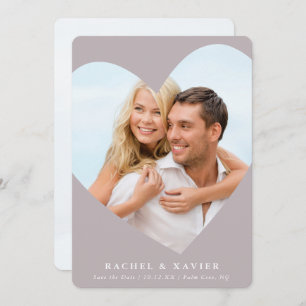 Invitation SAVE THE DATE photo moderne cadre coeur champignon