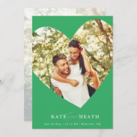 SAVE THE DATE photo moderne élégant coeur vert