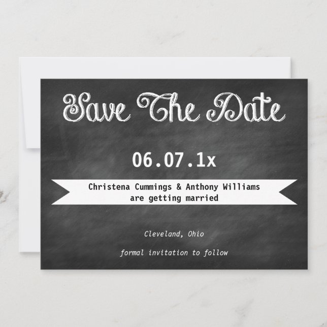 Invitation Save The Date Tableau Noir (Devant)