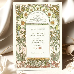 Invitation Save the Date Vintage Art Nouveau by Mucha