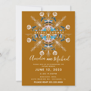 Invitation Savon de Mariage Moderne Mandala Moutarde Bohème A
