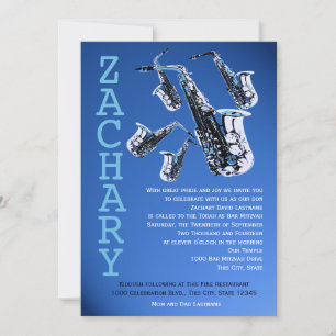 Invitation Saxophone Music Bar Mitzvah