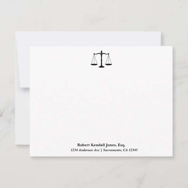 Invitation Scales de justice Black Lawyer Attorney Papeterie (Devant)