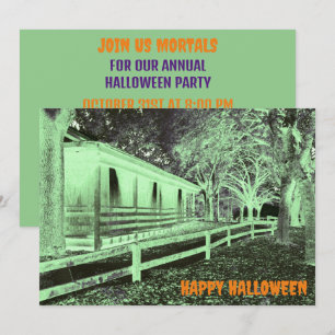 Invitation Scandale Black and Green Cabine Woods Halloween Pa