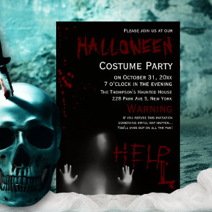 Invitation Scandale moderne sanglante Halloween Costume Party