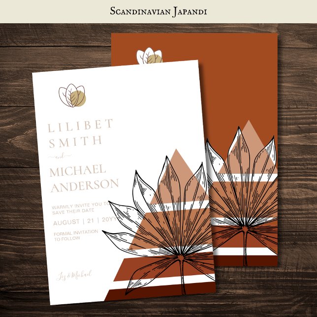 Invitation Scandinave Japandi Moderne Abstrait Dates d'enregi (Créateur téléchargé)