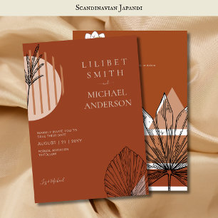 Invitation Scandinave Japandi Moderne Abstrait Dates d'enregi