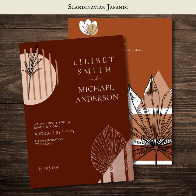 Invitation Scandinave Japandi Moderne Abstrait Dates d'enregi (Créateur téléchargé)