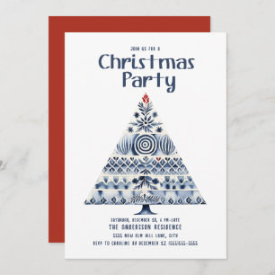 Invitation Scandinave Nordic Christmas Tree Party