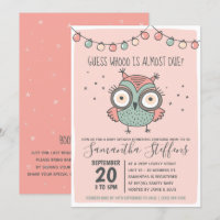 Scandinave rose who à échéance Baby shower Owl