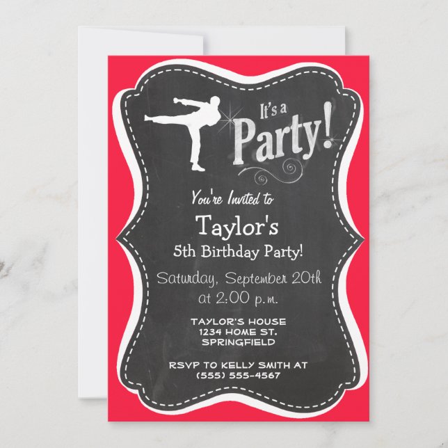 Invitation Scarlet Red Martial Arts (Devant)