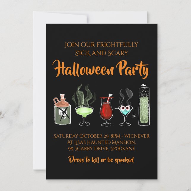 Invitation Scary fun personnalisable Halloween Party Invitati (Devant)