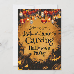 Invitation Scary Halloween Citrouille Patch partie