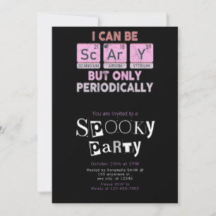 Invitation Scary Périodiquement Minimaliste Halloween Party