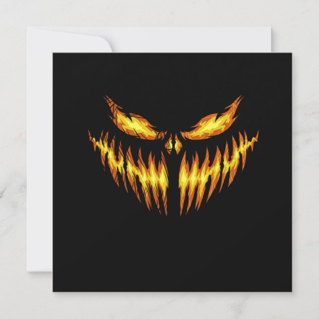 Invitation Scary Pumpkin Halloween Face Gift Idea (Devant)