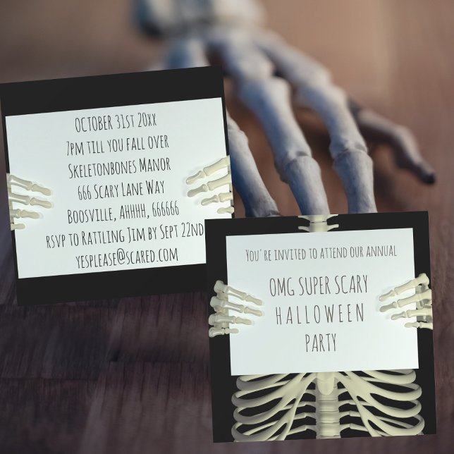 Invitation Scary Skeleton Éffrayant Halloween Party Invitatio (Créateur téléchargé)