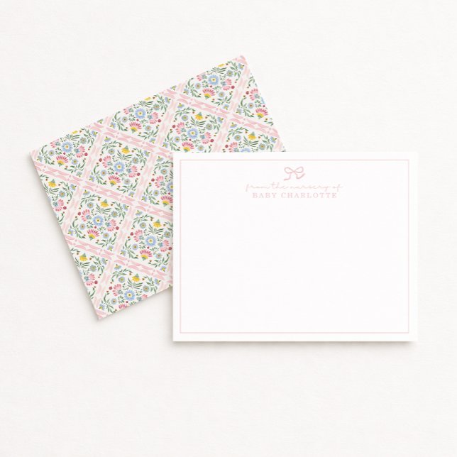 Invitation Scattered Meadow Folk Nursery Note Card (Créateur téléchargé)