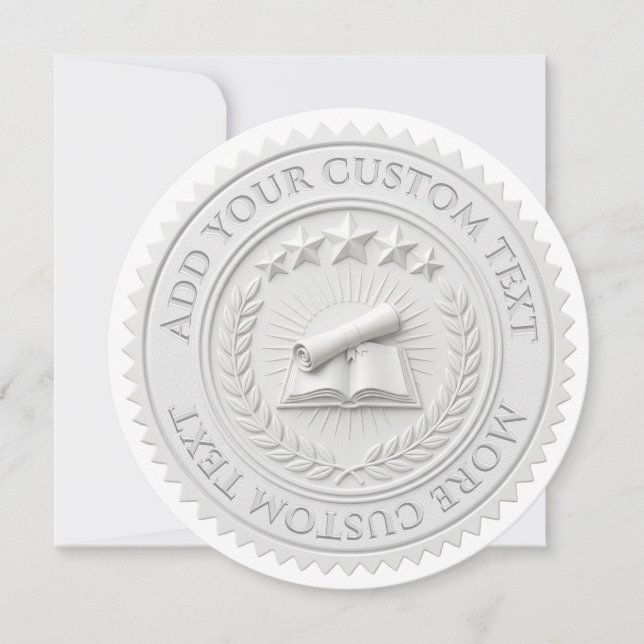 Invitation Sceau de certificat en feuille de cire blanche 3D  (Devant)
