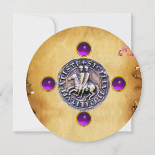 Invitation SCEAU DES CHEVALIERS TEMPLAR gem violet
