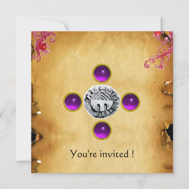 Invitation SCEAU DES CHEVALIERS TEMPLAR TAU gem violet (Devant)