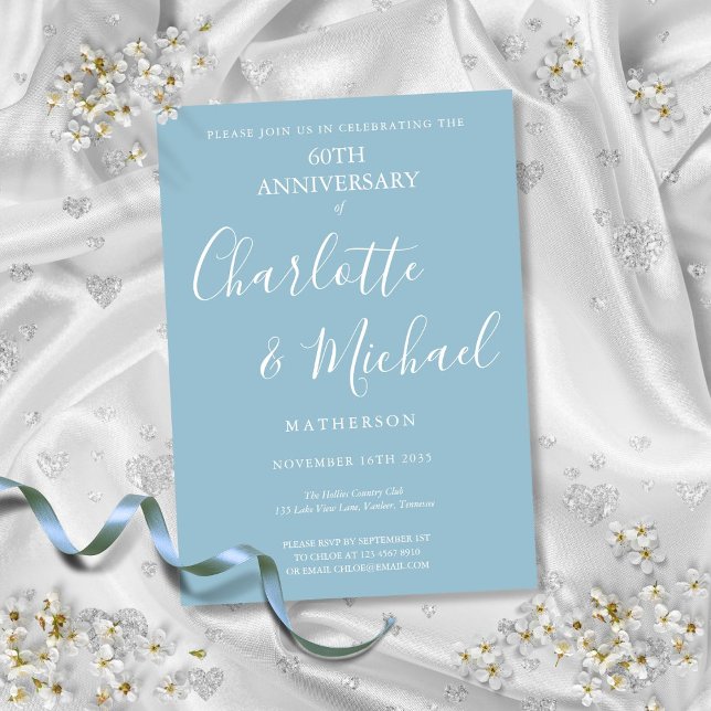 Invitation Scénario de 60e anniversaire de mariage de diamant (60th Diamond Wedding Anniversary Script Invitation)