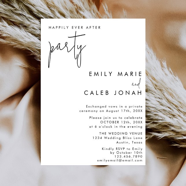 Invitation Scénario de fête de réception de mariage Après un  (Créateur téléchargé)