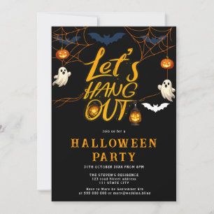 Invitation Scénario de fête d'Halloween araignée orange