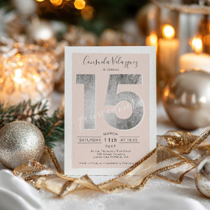 Invitation Scénario de feuillard argenté photo de quinceanera