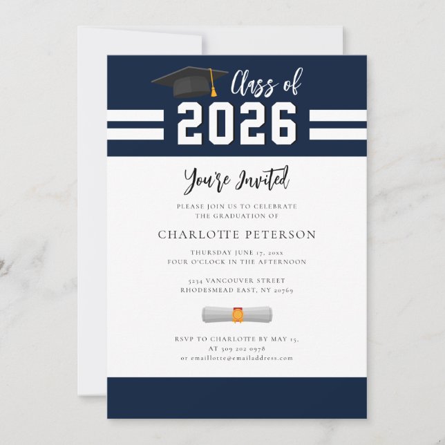 Invitation Scénario de la fête de remise des diplômes 2026 (Devant)