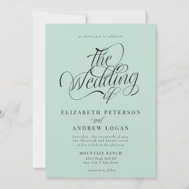 Invitation Scénario de mariage classique (Devant)