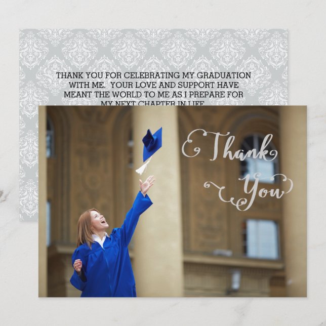 Invitation Scénario de remise de diplômes - Merci (Devant / Derrière)