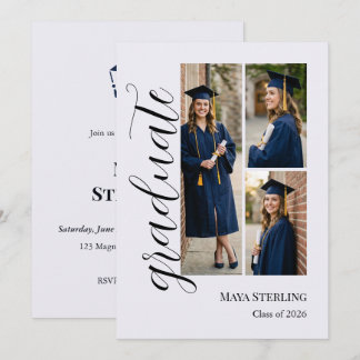 Invitation Scénario éditorial moderne pour remise de diplômes