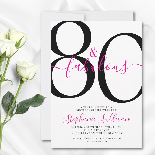 Invitation Scénario Quatre-Vingts et Fabuleux Fête d'annivers (Créateur téléchargé)