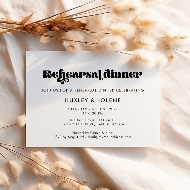 Invitation Scénario rétro vintage Dîner de répétition (Créateur téléchargé)