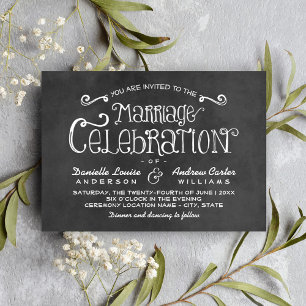 Invitation Scénario rustique Chalkboard Mariage Célébration