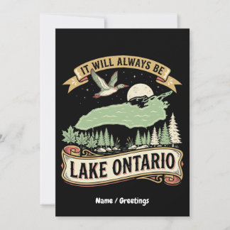 Invitation Scène de la nature rétro vintage du lac Ontario