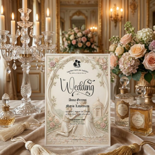 Invitation Scène de mariage de proposition de jardin régence  (Créateur téléchargé)