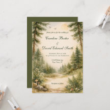 Scène de mariage forestière peinte à l'aquarelle m