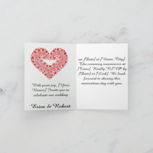 Invitation Scène de mariage silhouette papier romantique