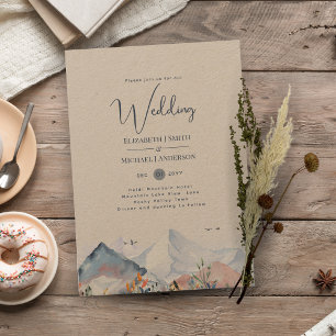 Invitation Scène de montagne LeahG Hiver Mariage Kraft