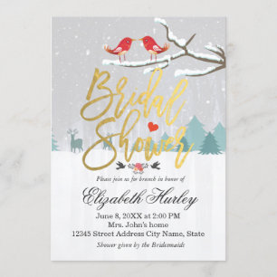 Invitation Scène de neige Fête des mariées Mariage d'hiver In