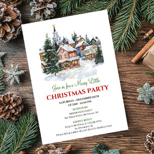 Invitation Scène de Noël minimaliste à l'aquarelle pour les f