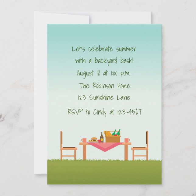 Invitation Scène de pique-nique en plein air (Devant)