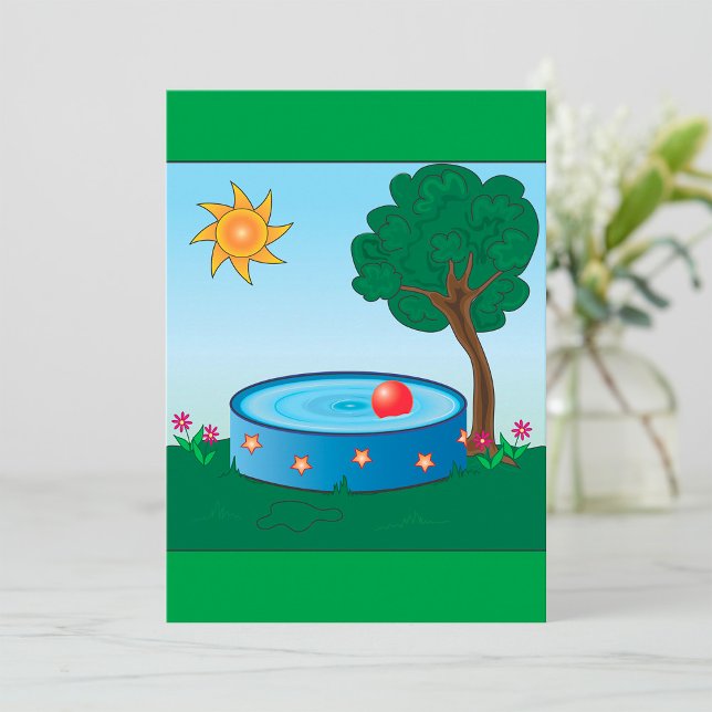Invitation Scène de piscine dans la cour des enfants avec arb (Créateur téléchargé)
