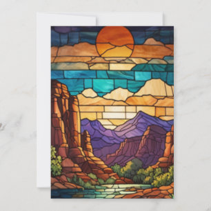 Invitation Scène désertique rétro montagnes de Sedona art ver