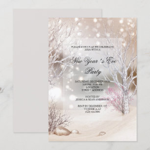 Invitation Scène d'hiver en plein air Fête de la Réveillon du